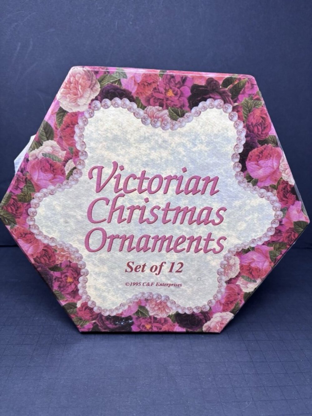 Vintage Christmas Tree Ornaments Victorian C&F Enterprise Set 12 Valentine Heart